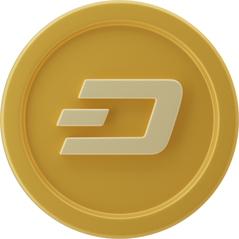 3d dash crypto coin illustration